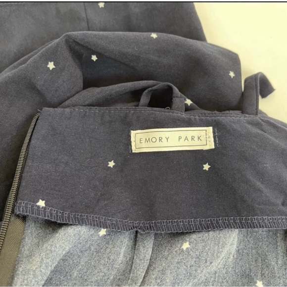 Navy Blue and White Stars Wide Leg High Waisted Overalls Palazzo Pants - Picture 11 of 11